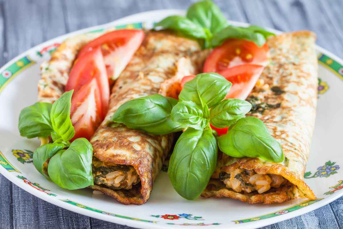 crespelle vegetariane farcite con verdure