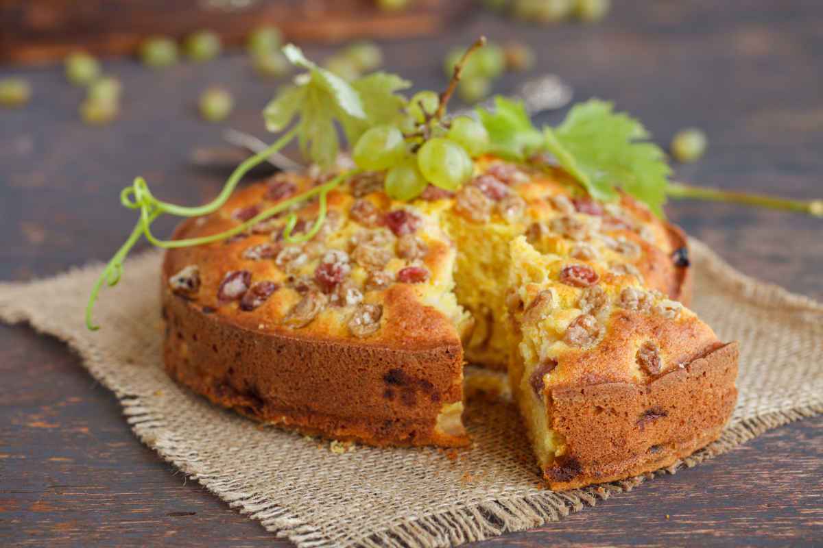 ricette dolci con uva, torta semplice