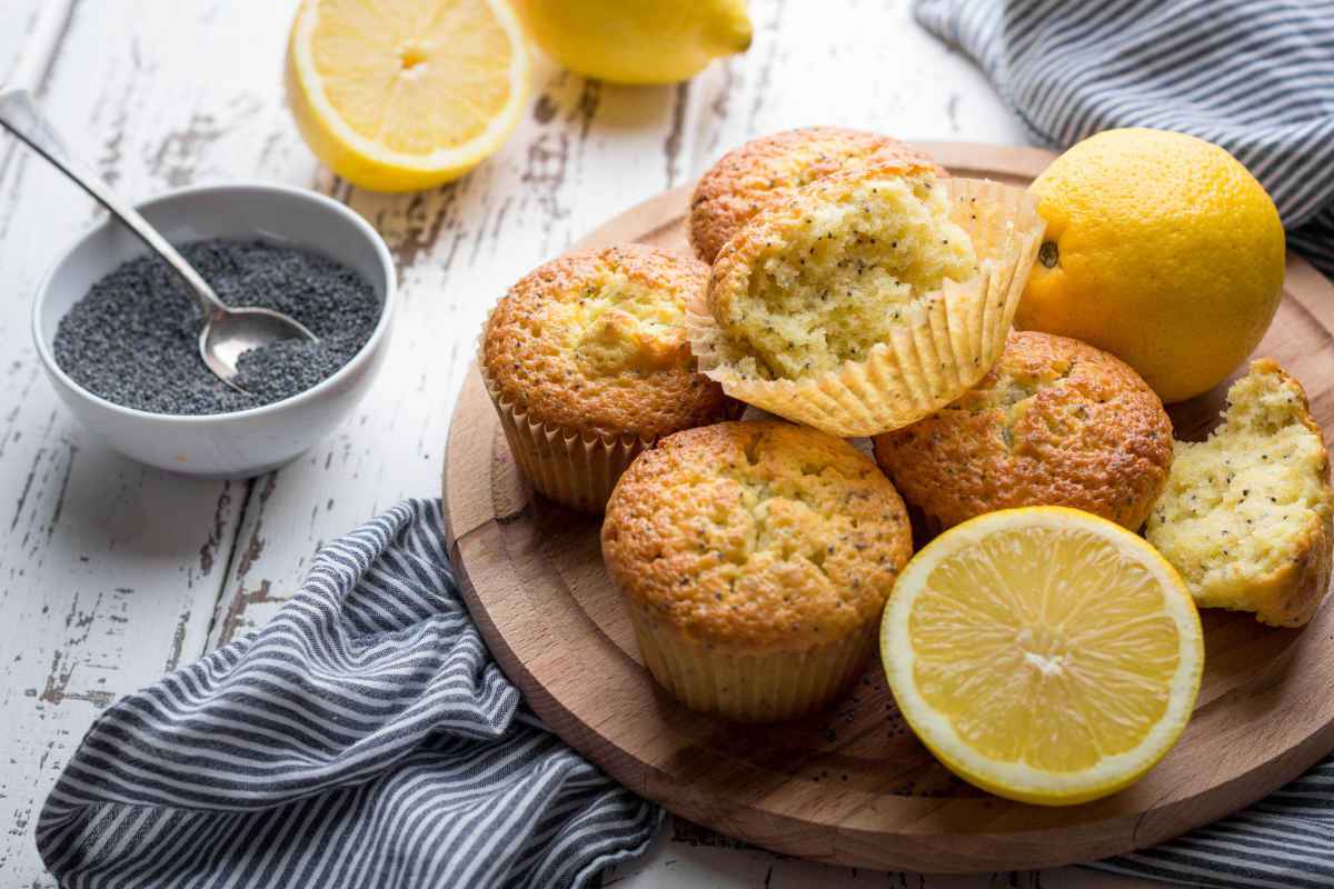 muffin al limone con semi di papavero