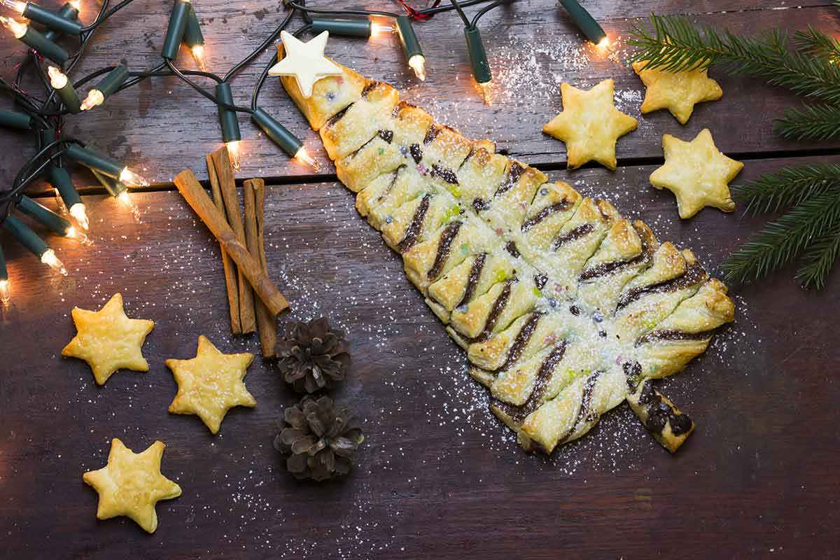 Albero di natale di pasta sfoglia