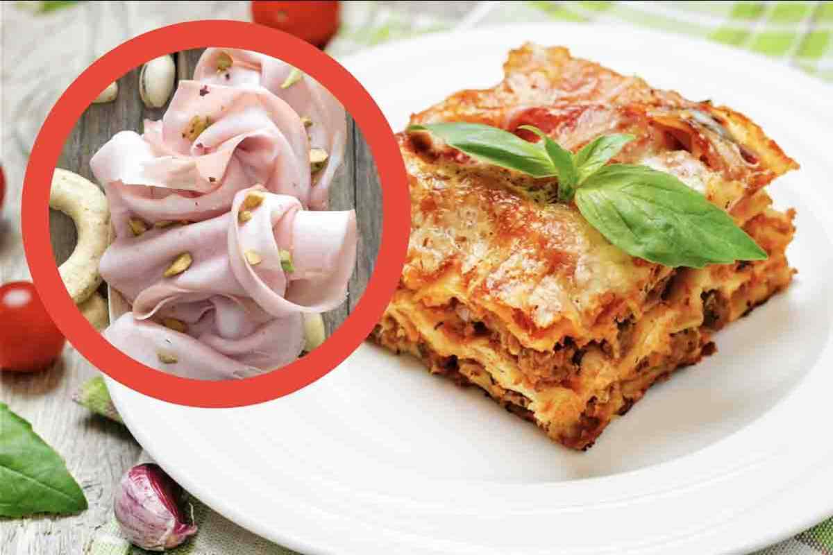 lasagna pistacchio e mortadella