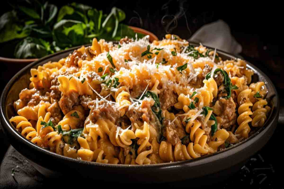 ricetta fusilli rucola e salsiccia