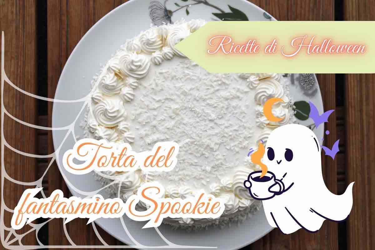 torta fantasmino spookie cocco e cioccolato