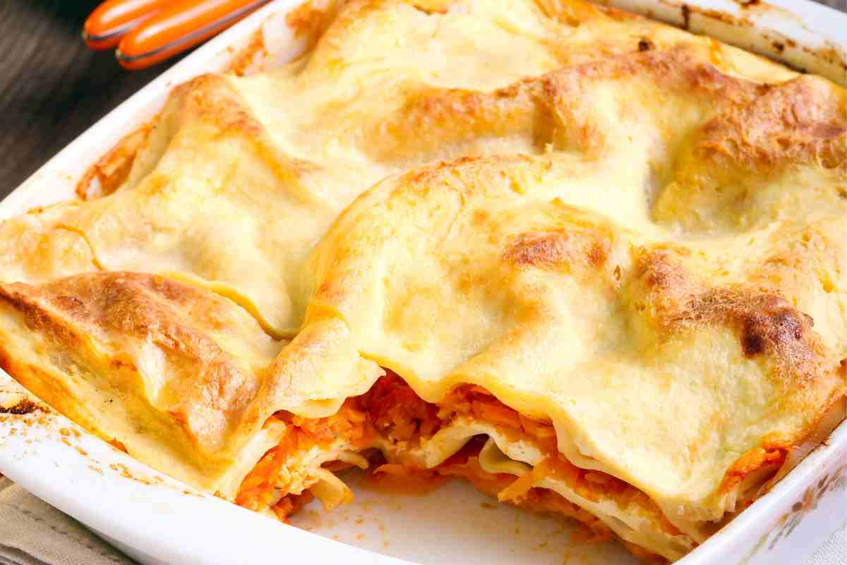 ricetta del giorno Lasagne zucca e salsiccia