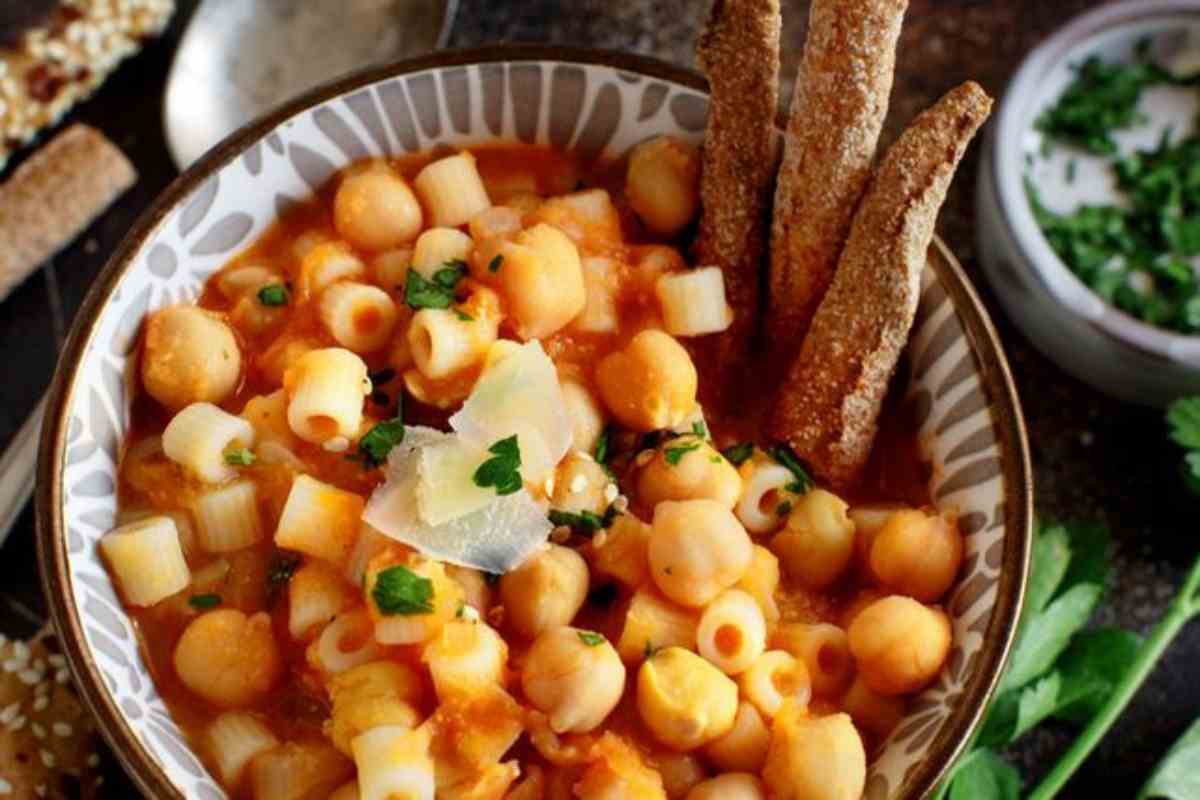 pasta e ceci con zucca ricetta