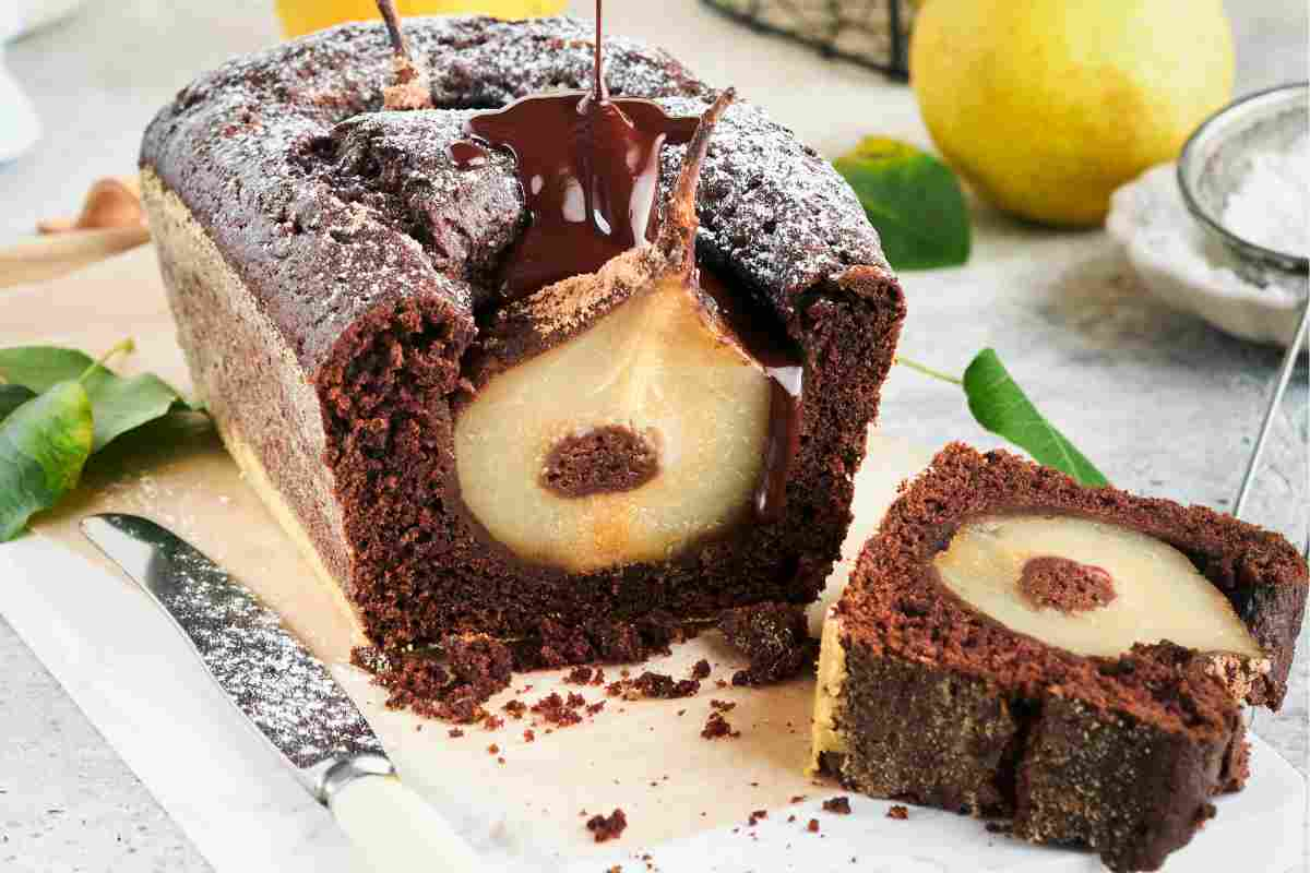 Plumcake pere e cioccolato