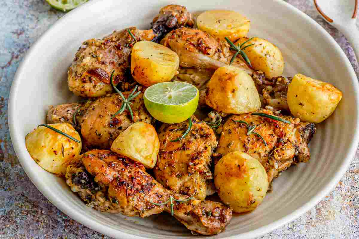 Pollo al forno con patate