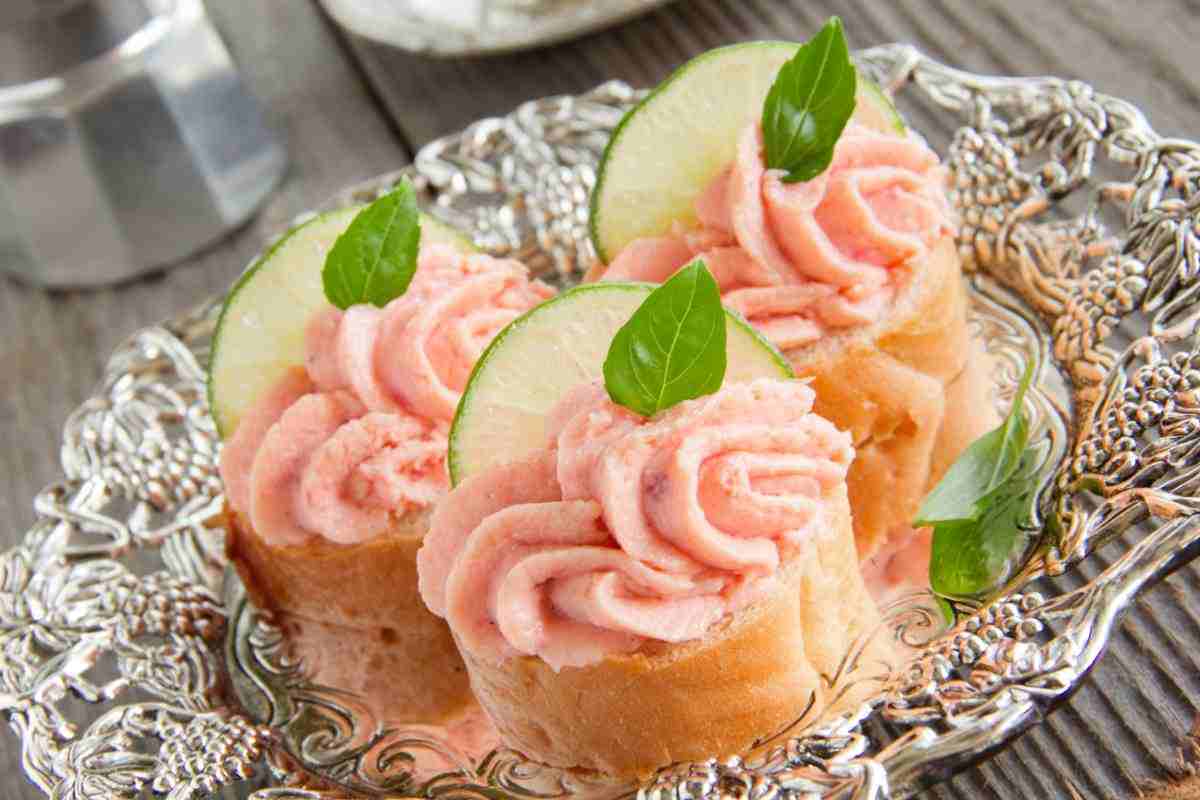 canapè con il salmone