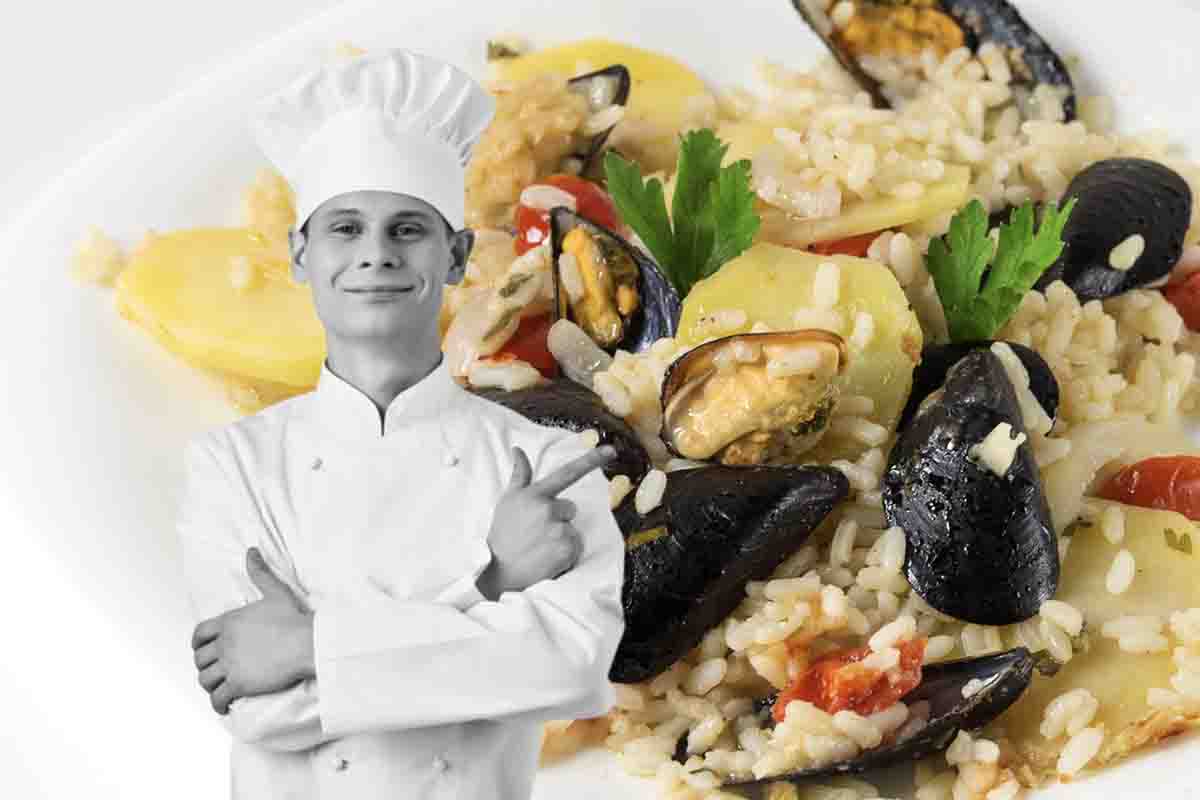 ricetta patate, riso e cozze