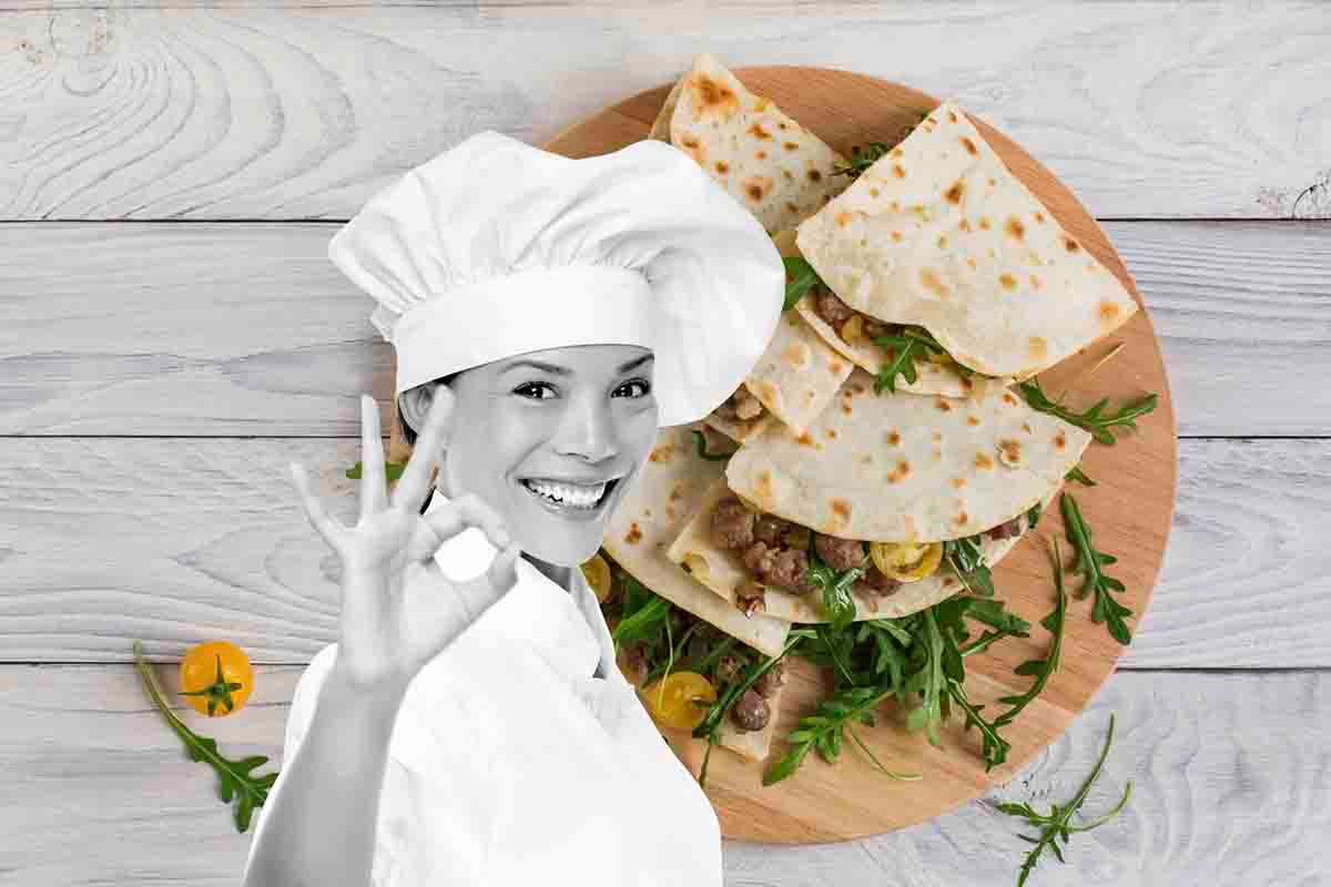 ricetta piadina con crudo e insalata