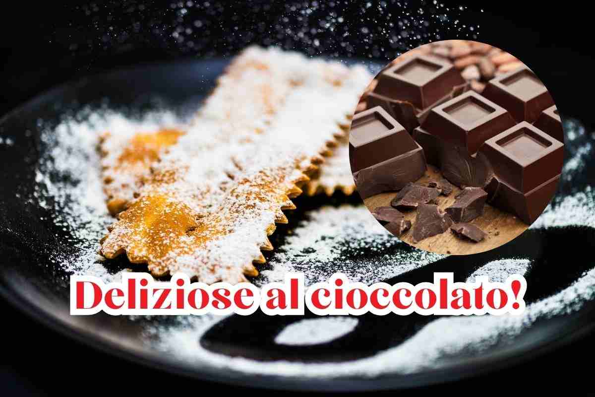 ricetta chiacchiere al cioccolato