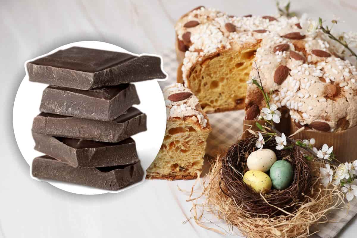 dolce con avanzi di colomba e cioccolato