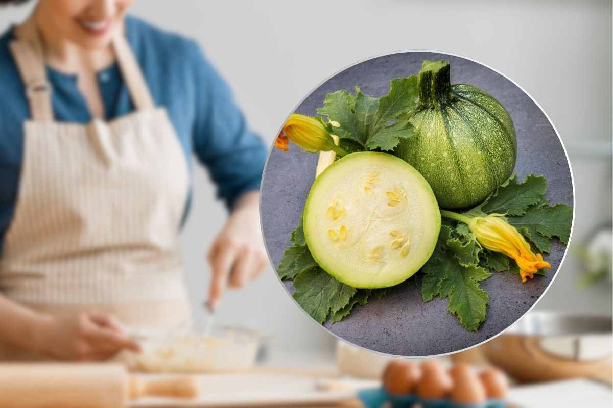 Fette di zucchine tonde farcite al forno