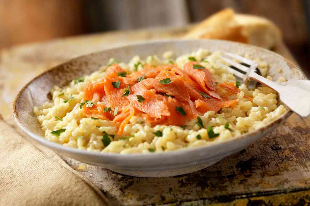 ricetta risotto al salmone