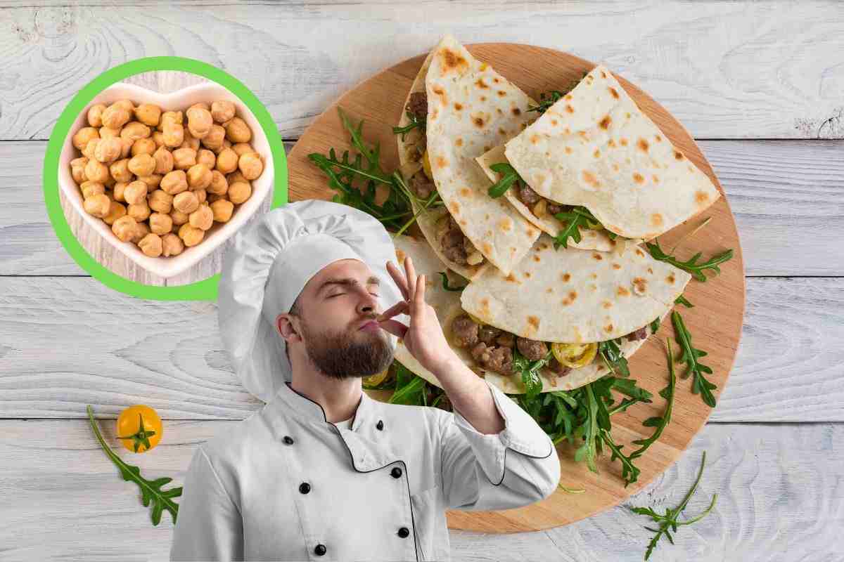 come preparare piadina di ceci